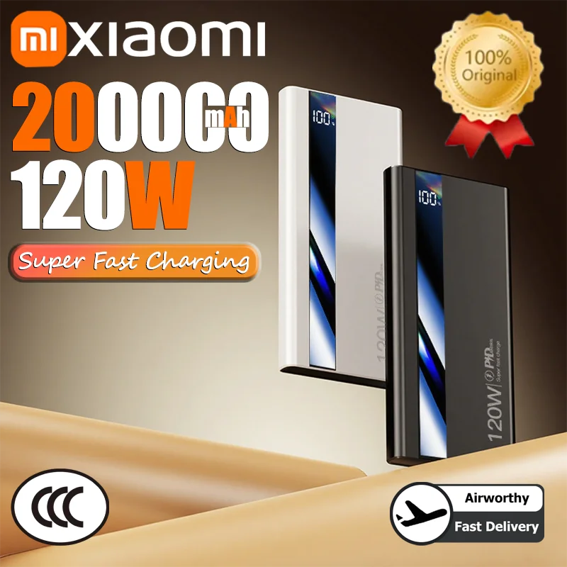 Xiaomi 200000 мАч Power Bank 120 Вт Быстрая зарядка Портативное зарядное устройство большой емкости Moblie Powerbank для iPhone Samsung Huawei Xiaomi 200000 мАч Power Bank 120 Вт Быстрая зарядка Портативное зарядное устройство большой емкости Moblie Powerbank для iPhone Samsung Huawei