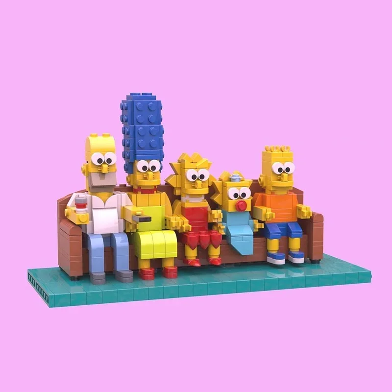 

393 детали MOC Miniland Dioramas 5: Модель Симпсонов, конструктор, архитектурные блоки, сборка своими руками, креативные идеи для рождественских подарков
