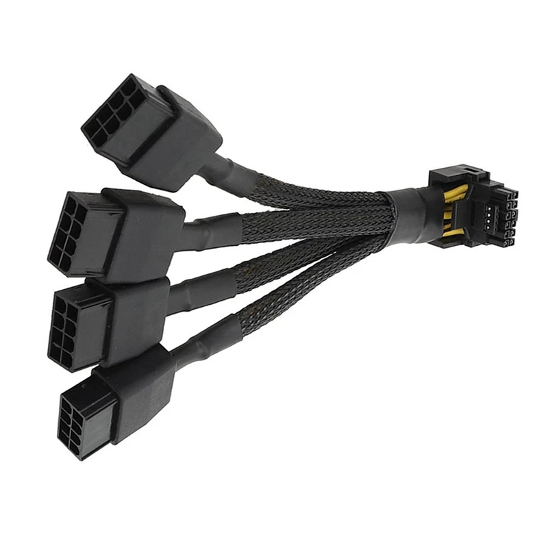 

3X For GPU RTX4090 RTX4080 4X8 Pin PCI-E To 16 Pin Graphics Card Power Cable 12VHPWR Connector 90 Degree Elbow Cable