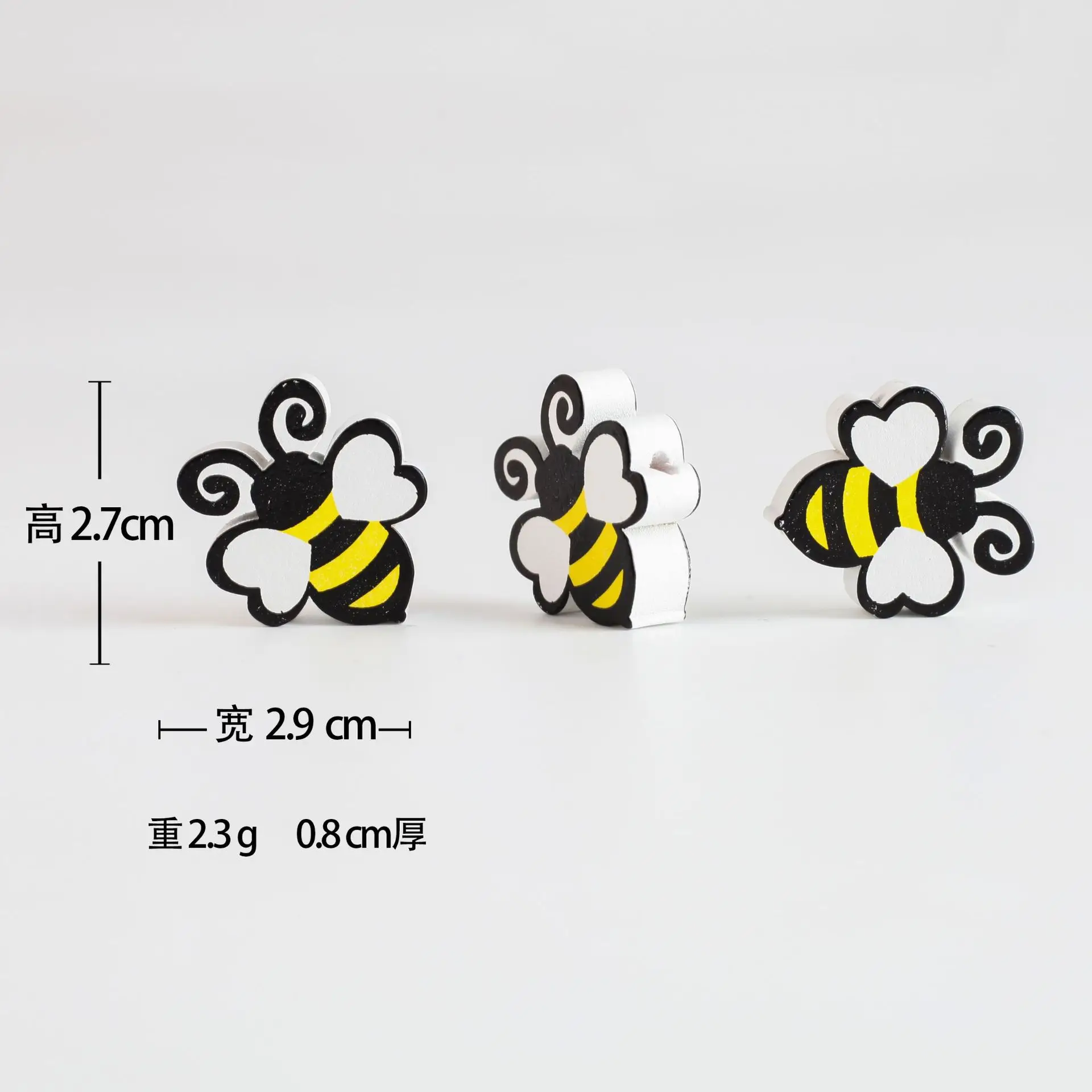 Contas de Madeira Planas para DIY, Artesanato Decoração De Madeira Personalizado, Brinquedos infantis, Jóias, Pulseira Acessórios Materiais, Bee Print, Novo, 20Pcs por pacote