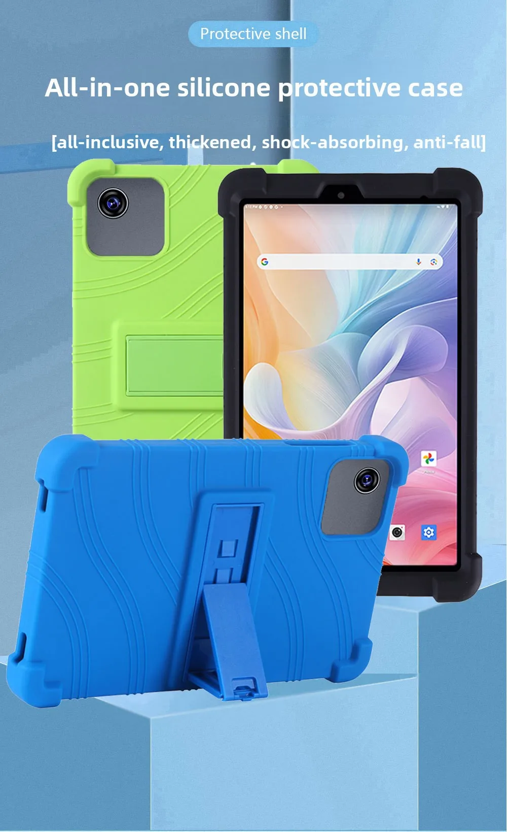 Silikonhülle für Cube iPlay60 Mini 8,7 Zoll Tablet, stoßfeste Schutzhülle mit Ständer, TPU-Ganzkörper-Schutzhülle – Detail 1