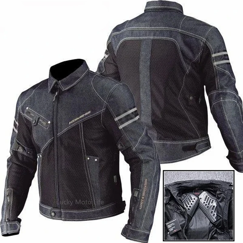 Riding Suit Men's Motorcycle Summer Mesh Jacket JK006 Anti-Fall Knight Motorcycle Jeans Jacket Racing Suit