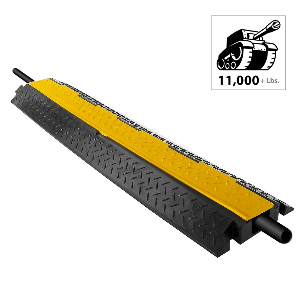 

Pyle Durable Cable Protective Ramp Cover - Supports 11000 lbs, Single Channel Heavy Duty Cord Protection