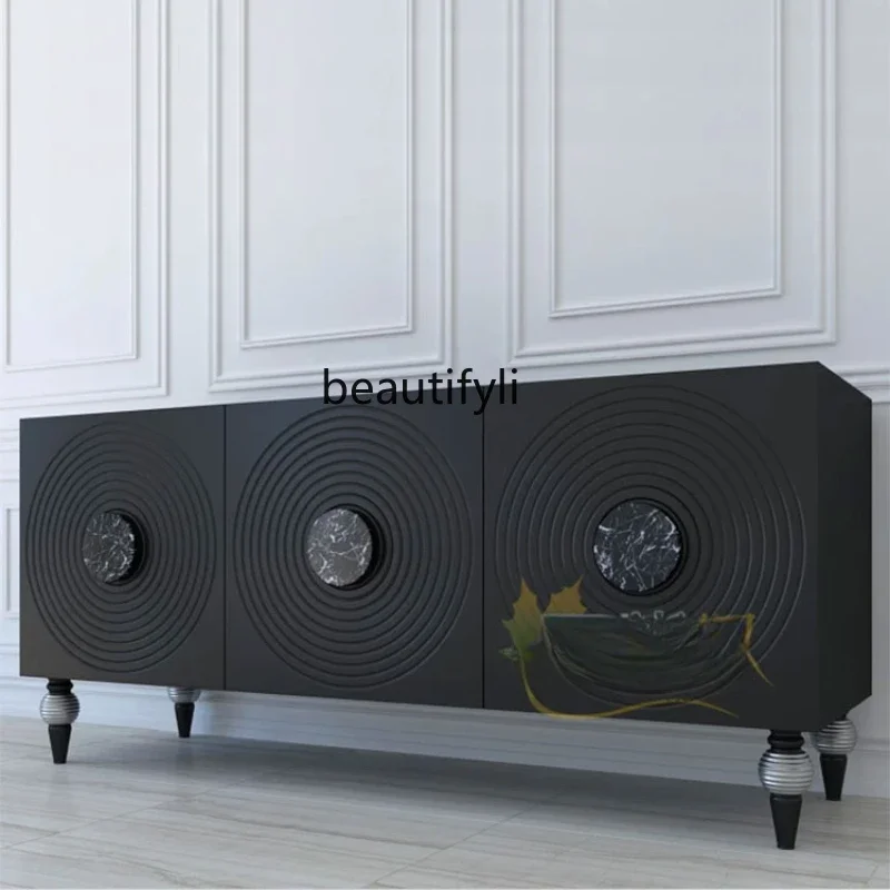 Italian light luxury Nordic side cabinet baking paint tea modern simple home creative locker