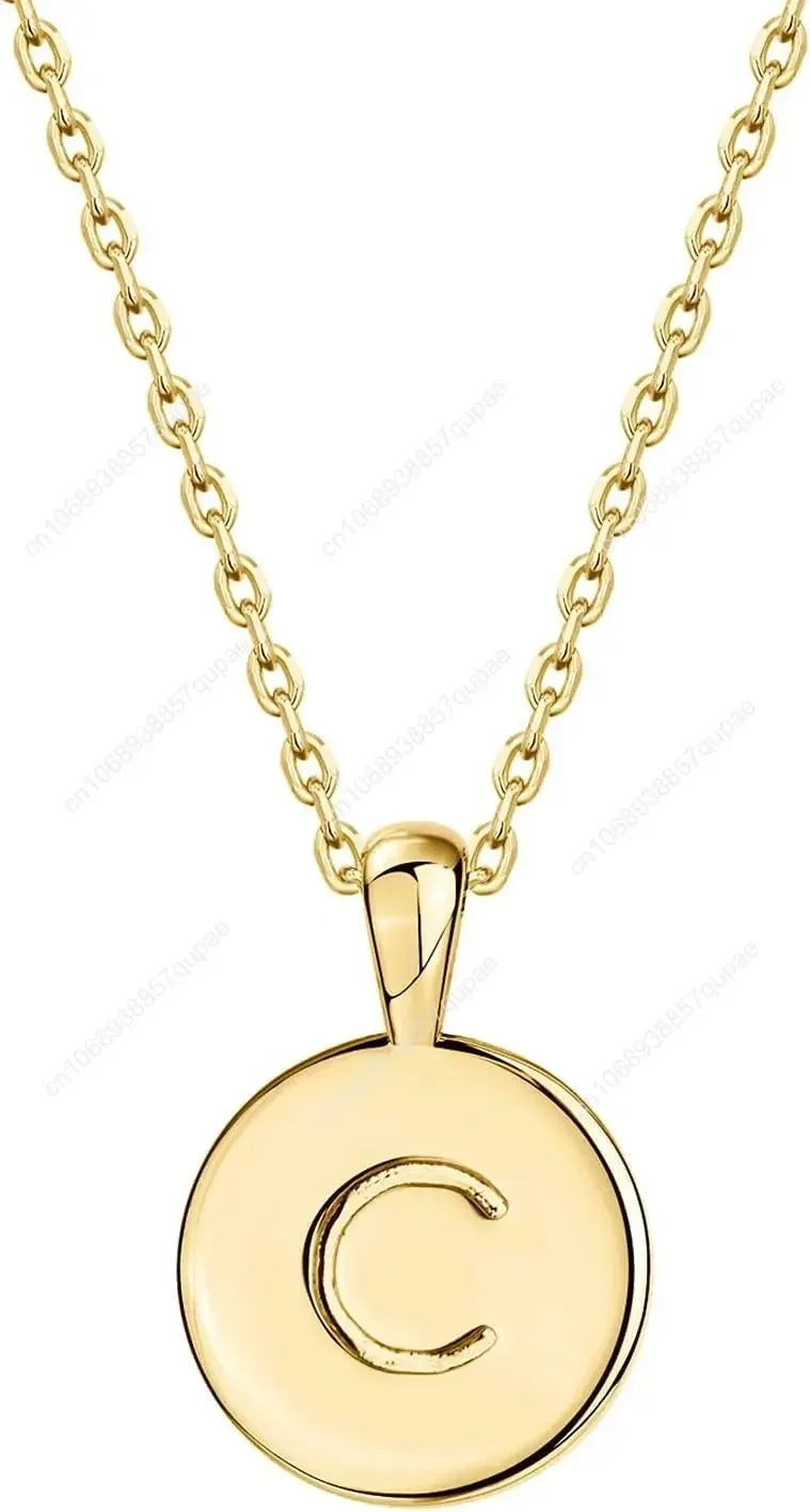 

14K Gold Plated Initial Letter Pendant Necklace for Women | Gold Alphabetical Initial Necklace