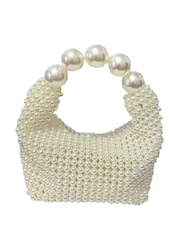 

2023 Summer Women's Artificial Pearl Handbags Fashion Handwoven Beaded Dinner Bag Clutch Hot Ladies