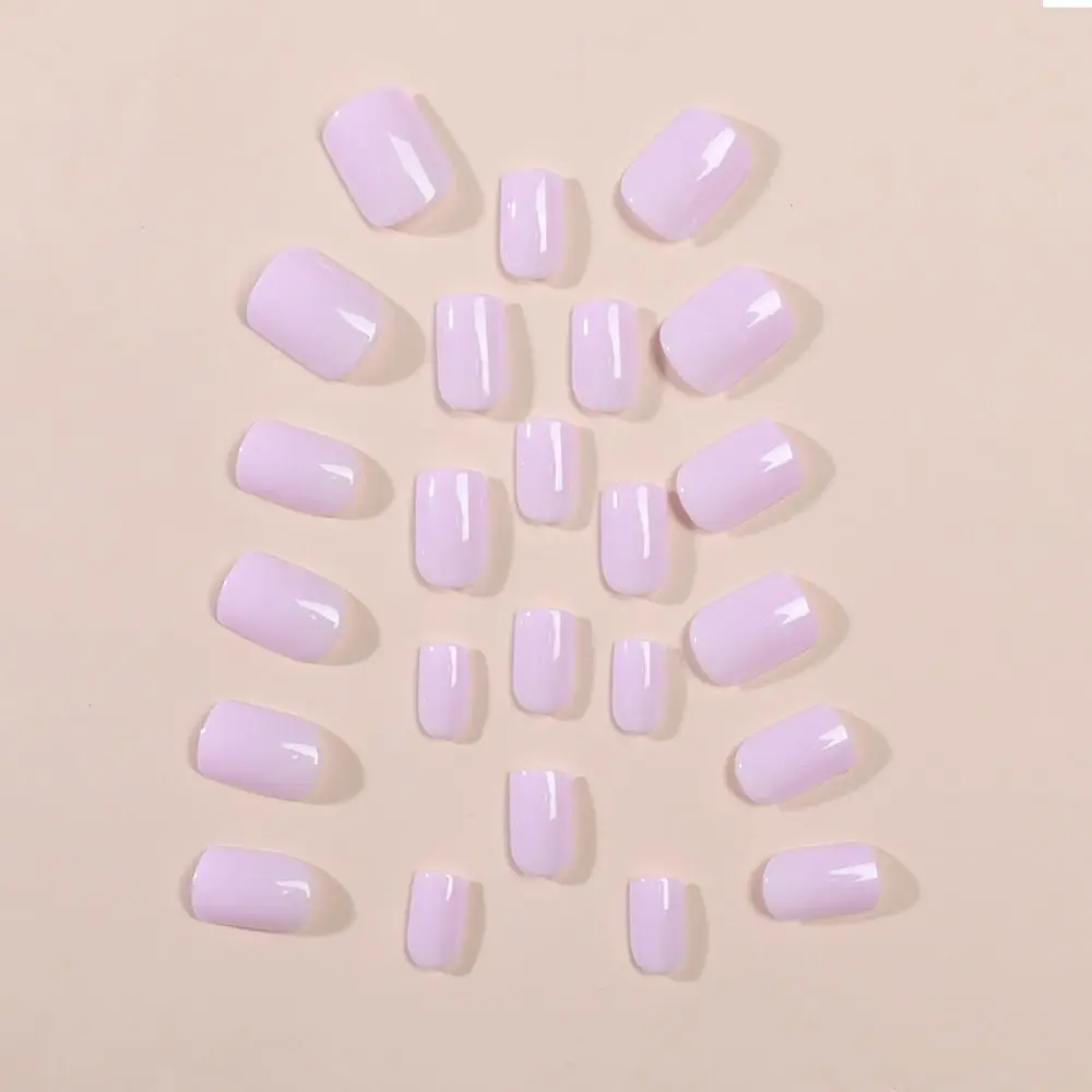 Odpinane, pełne pokrycie DIY, nadające się do noszenia, średniej długości, francuskie sztuczne paznokcie, kwadratowa główka