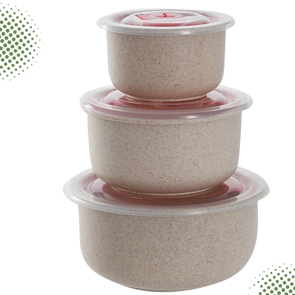 

3pcs Food Storage Containers Lunch Bowls Eco-friendly Microwave Safe Portable Picnic Household Restaurant