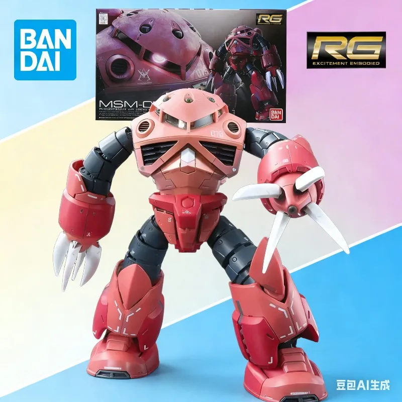 

BANDAI Original Real Grade RG Series Char's Custom Z'Gok PVC Plastic Model Kit Assembled Action Figure Display Gift For Boys
