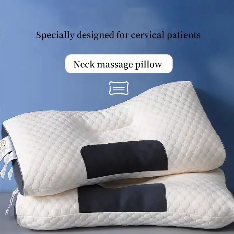 Soy fiber massage cervical pillow with porous and breathable features helps with sleeping, suitable for hotel and home bedding