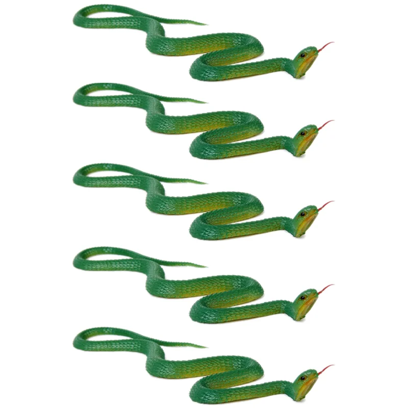 WOWFU-5X Simulatie Zacht Plastic Slang Simulatie Slang Rubberen Tip - Groen
