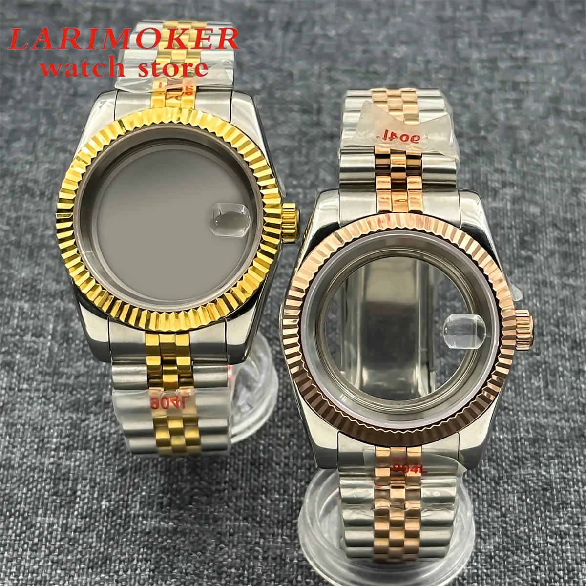 36mm 39mm silver gold rose gold 2-tone grooved case sapphire glass is suitable for NH35 NH36 NH34 ETA2824 PT5000 movements - Image 5