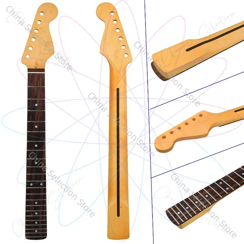 

[Матовый желтый] для грифа гитары ST, 22-ладовый гриф электрогитары, гриф из палисандра, с задней средней линией