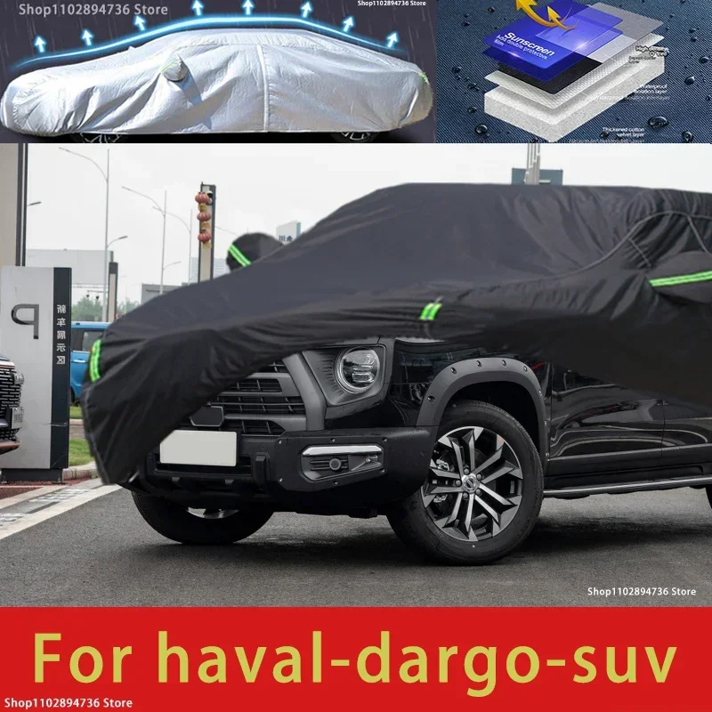 

For Haval Dargo Fit Outdoor Protection Full Car Covers Snow Cover Sunshade Waterproof Dustproof Exterior black car cover