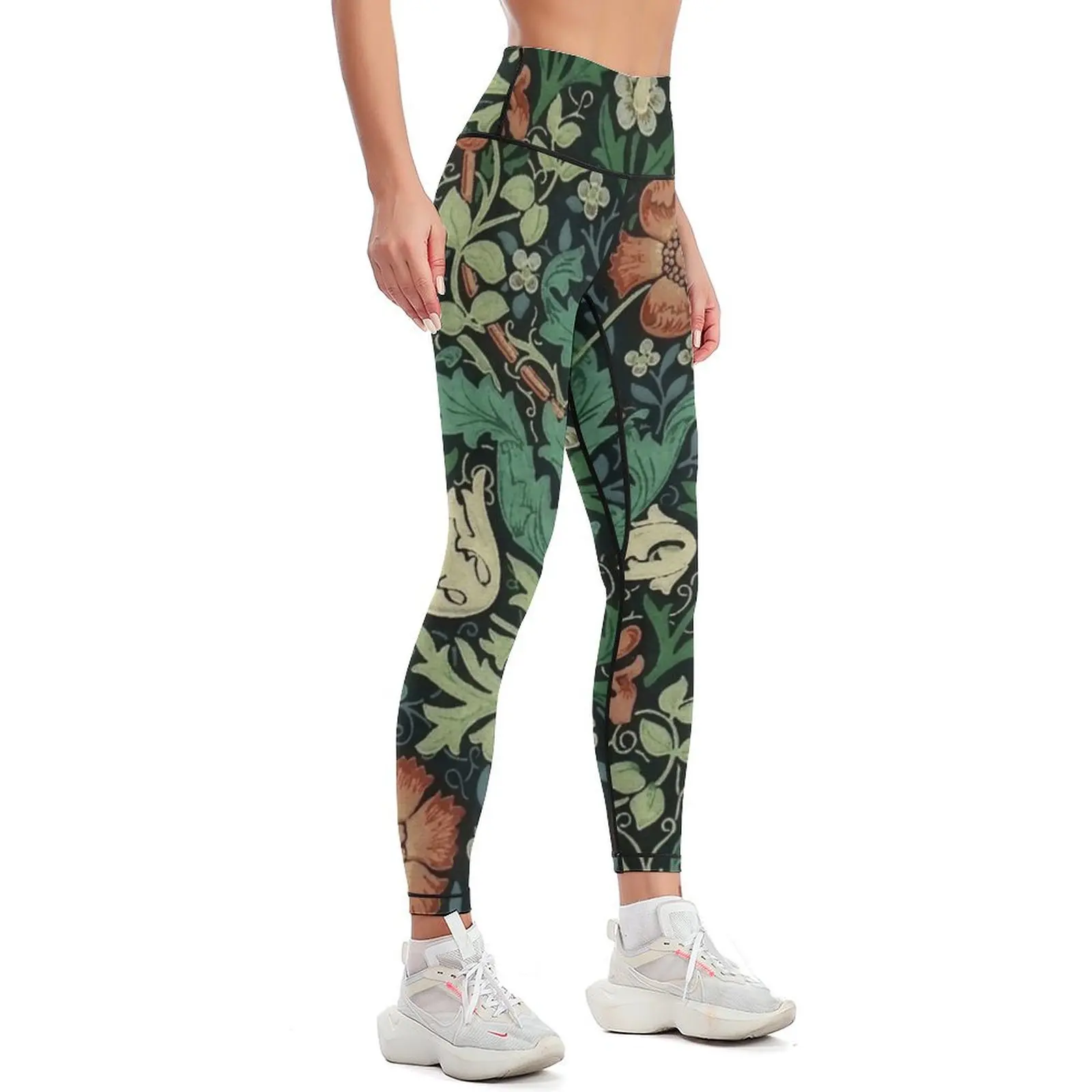 William Morris Compton Floral Art Nouveau Pattern Leggings Fitness woman for fitness Women's high waist Womens Leggings