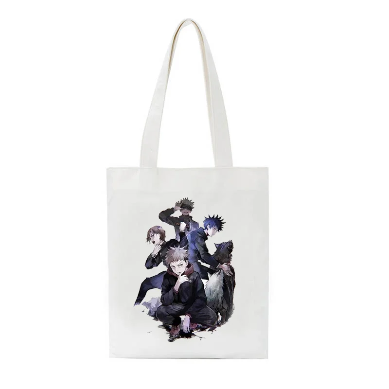 Jujutsu Kaisen Canvas Bag Japanese Anime print Shopper Bags Shopping Tote Bag Handbag Shoulder Bags Female Vintage Casual bag