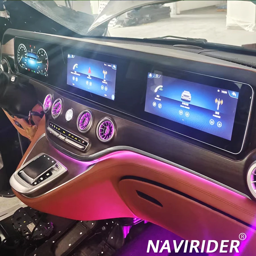 12.3+12.3+12.3 Inch New Upgrade Triple Screen For Mercedes Benz vito 116 W447 2024 Android 13 Navigation Car Auto Radio Carplay