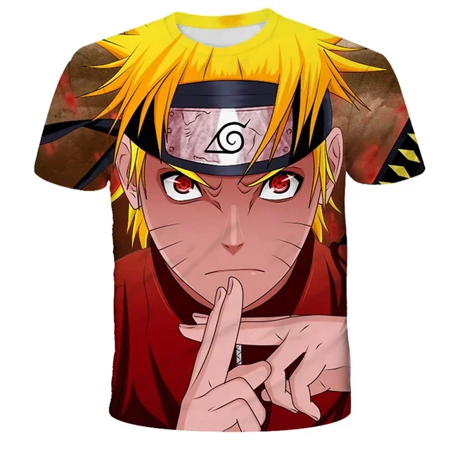 MINISO Boys Girls T-shirts Naruto Men's T-shirts 3D Print Sasuke Short Sleeve Akatsuki Men's T-shirts Uchiha Itachi Men Clothing