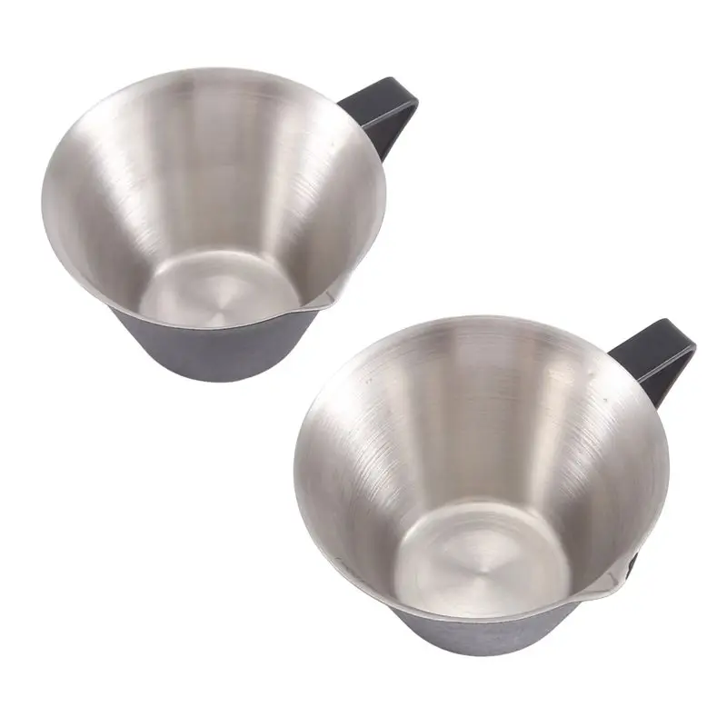 A20F-2 Pcs Espresso Measuring Cup With Handle Stainless Steel Coffee Shot Coffee Pouring Cup Home Kitchen Accessories