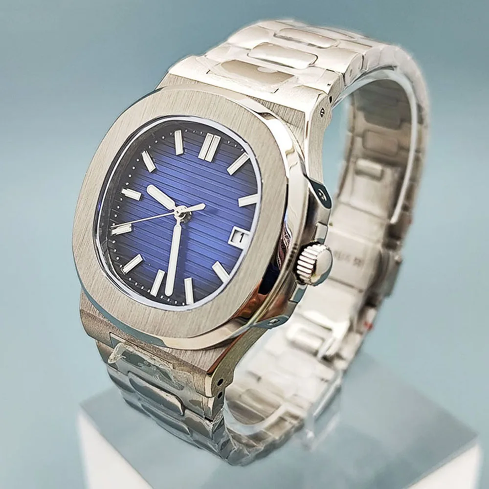 Men's watch NH35 watch green luminous dial stainless steel mechanical watch customized logo suitable for NH35 movement watch