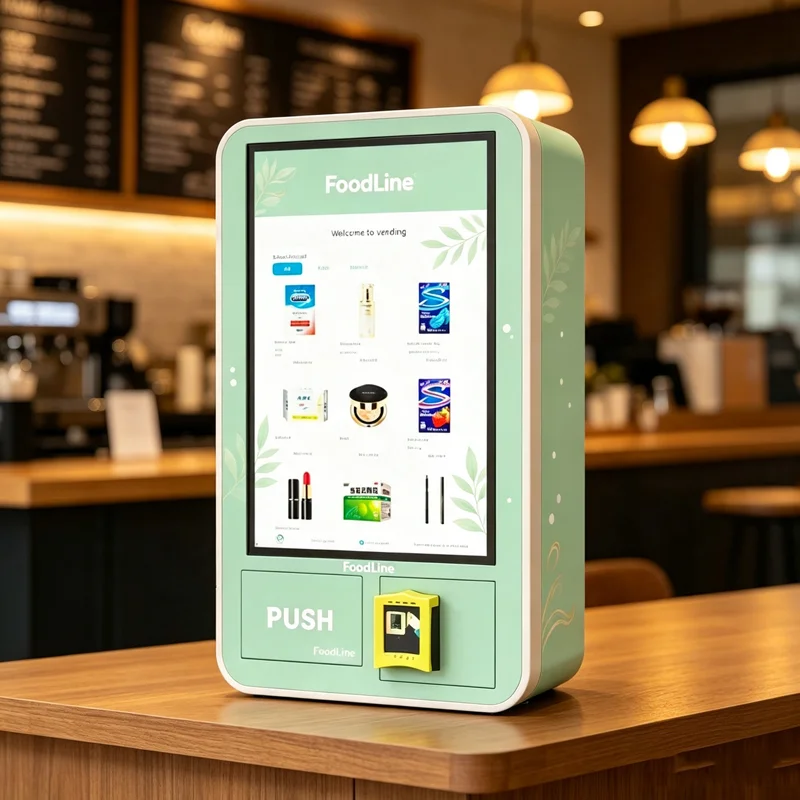 Automatic Mini Wall-mounted Vending Machine 32 Inch Digital Screen Age Verification Vending Machine With ID Card Reader OME