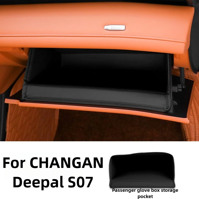 

Glove Box Storage Pocket For CHANGAN Deepal S07 Accessories 2026/2025 Premium Leather Adhesive Organizer Waterproof 2023-2024