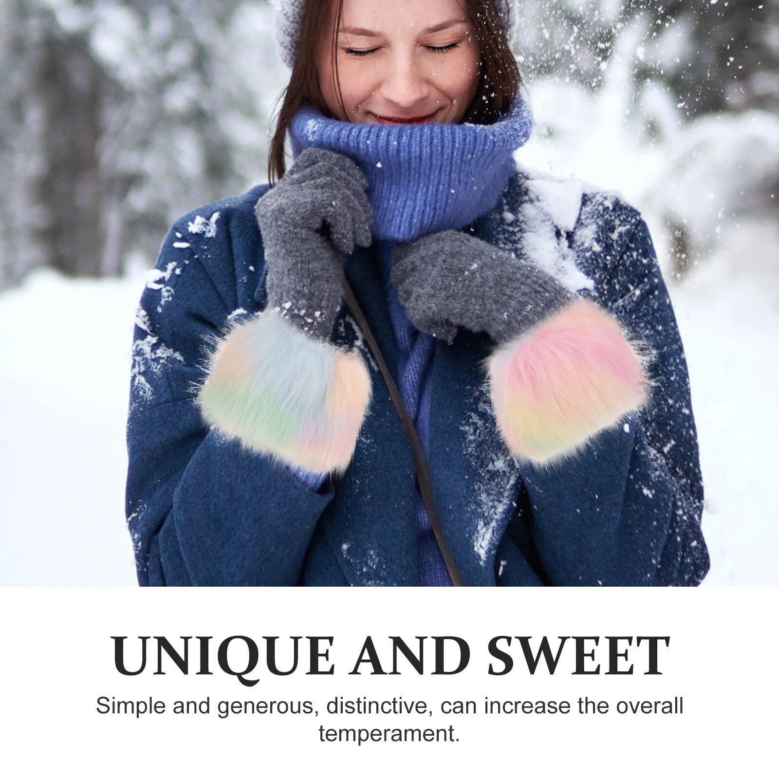 

1Pair Warm Wrist Cuffs Women Chic Arm Warmers Handcuffs for Daily Wear Party Winter Wrist Warmers Fashion Furry