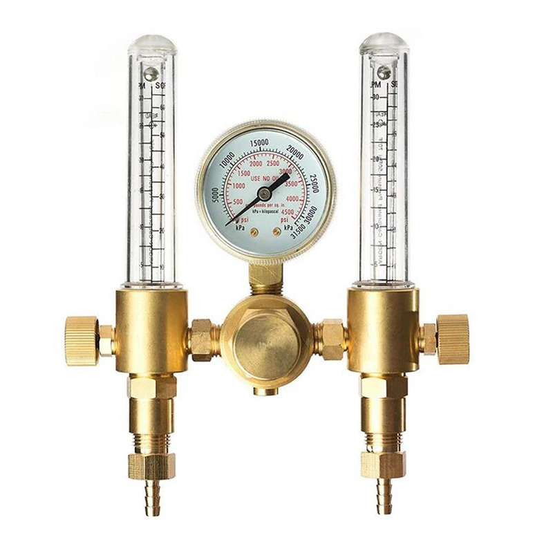 

Dual Pipe Flow Meter Regulator Argon CO2 Flow Meter Welding Gas Regulator CO2 Argon Pressure Reducer Gauge Weld Flowmeter