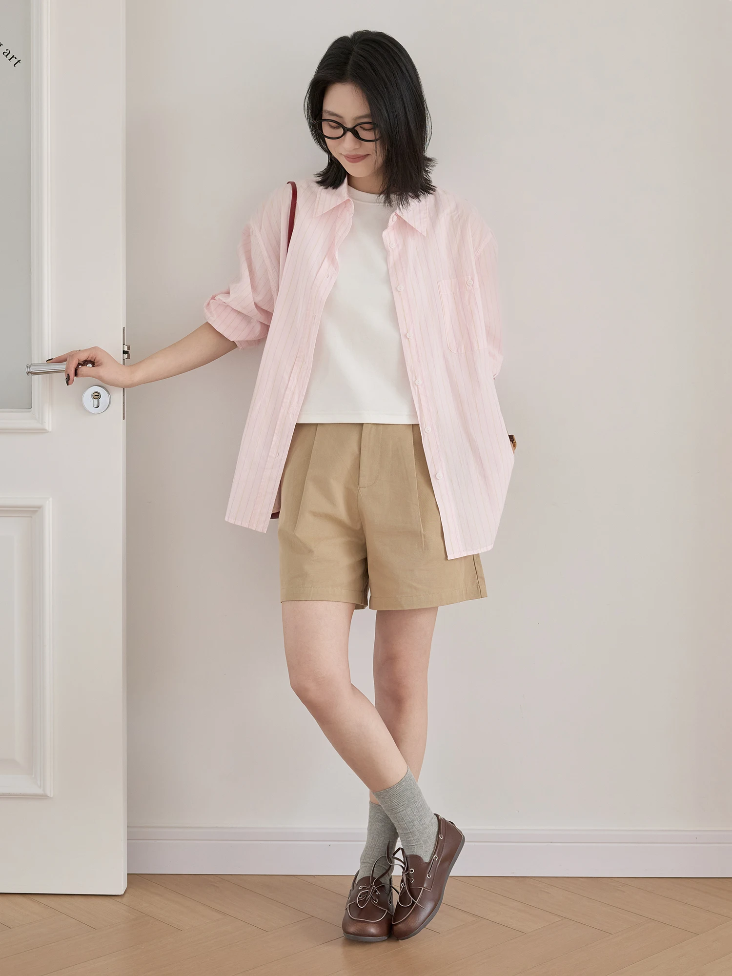 

Casual Sle Striped Cotton irt Women's Spring Summer Loose Fit Pure Cotton Long Sve Collared irt Versatile Lazy Sle