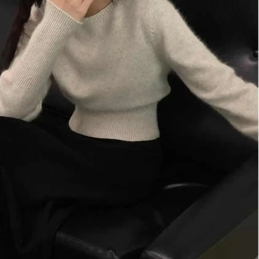 Maglioni Maglioni Donna Maglione da donna Trend 2025 Mohair Illusion Due pezzi Larghi impiombati Athleisure Art Lavorato a maglia di lana di lana