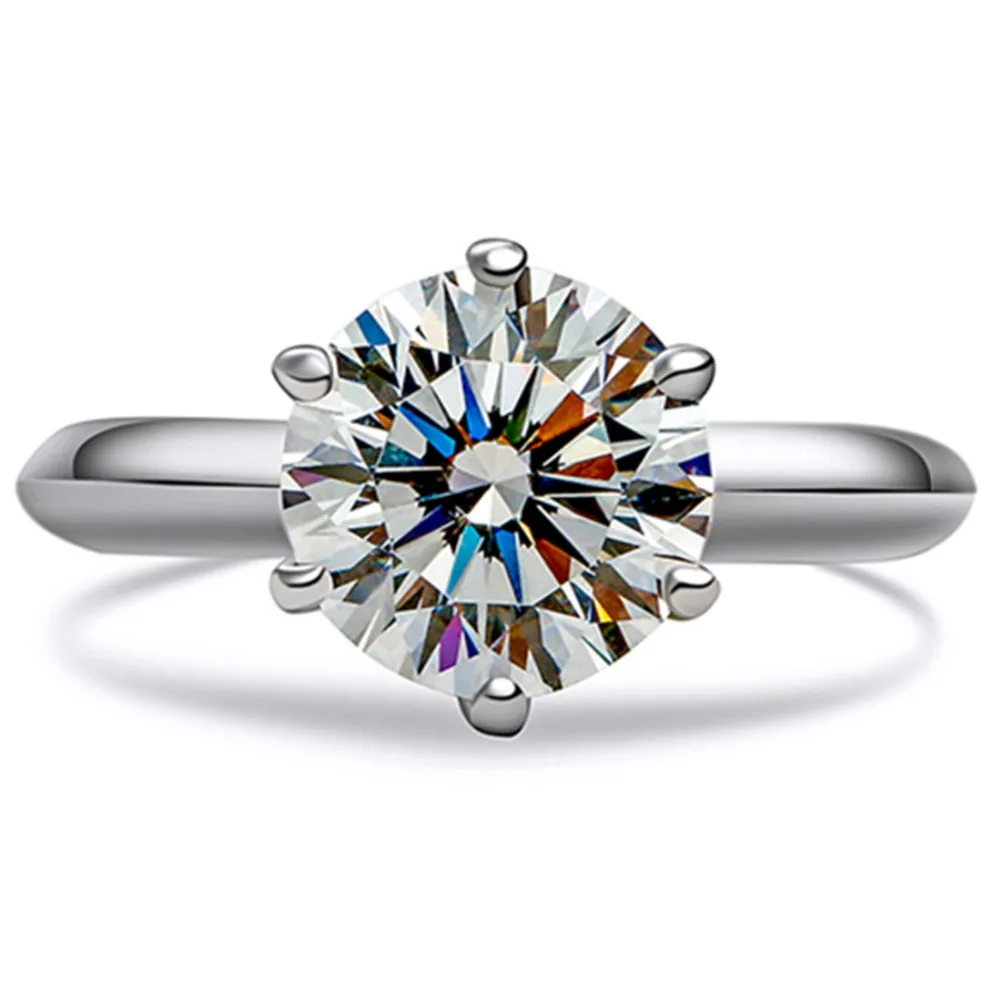 D Color Solitaire Moissanite Diamond Ring 14K White Gold Engagement Ring Test Positive Lab Creat Giving gifts for friends