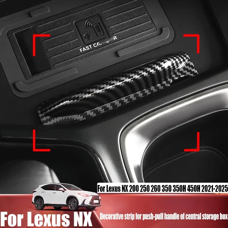 Central control storage box handle decorative strip car Interior Accessories For Lexus NX 200 250 260 350 350H 450H 2021-2025