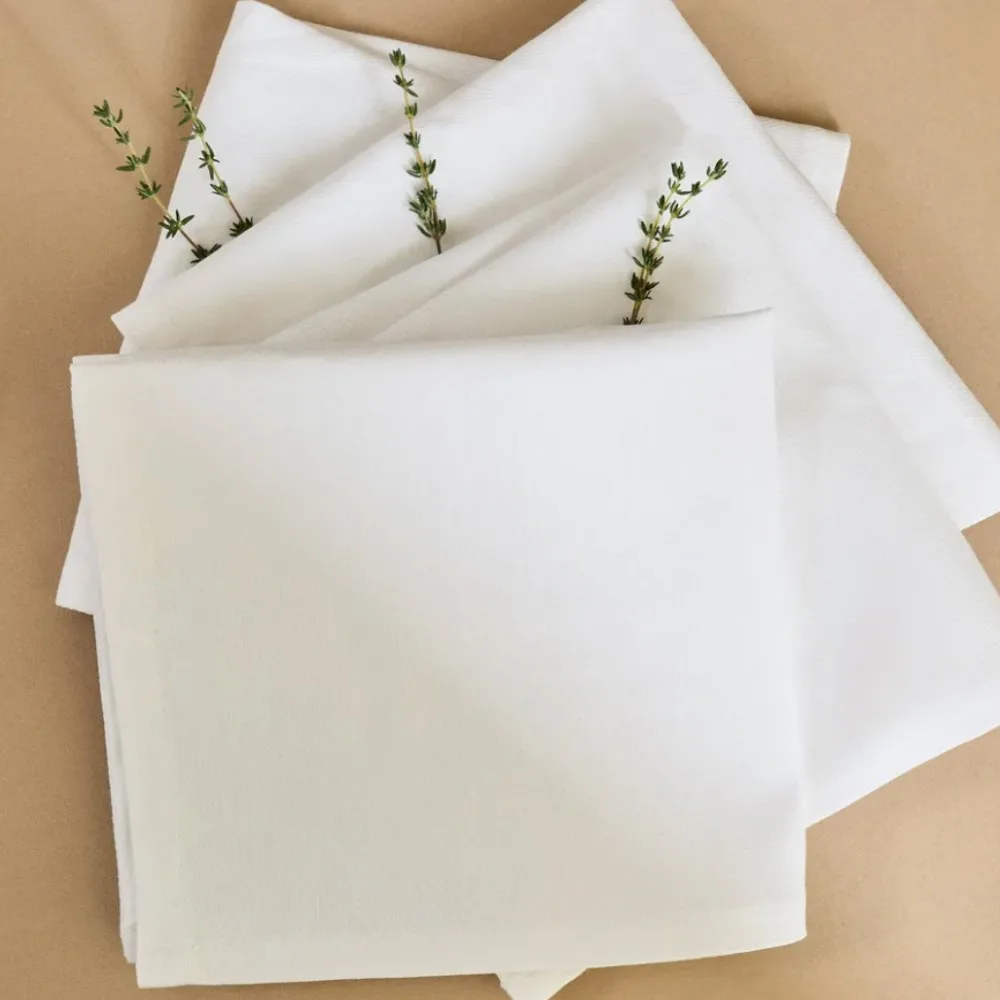 1/5/10pcs White Linen Cotton Dinner Napkins 40x40cm Elegant Table Napkin Cloth for Wedding Birthday Festival Party Dining Table