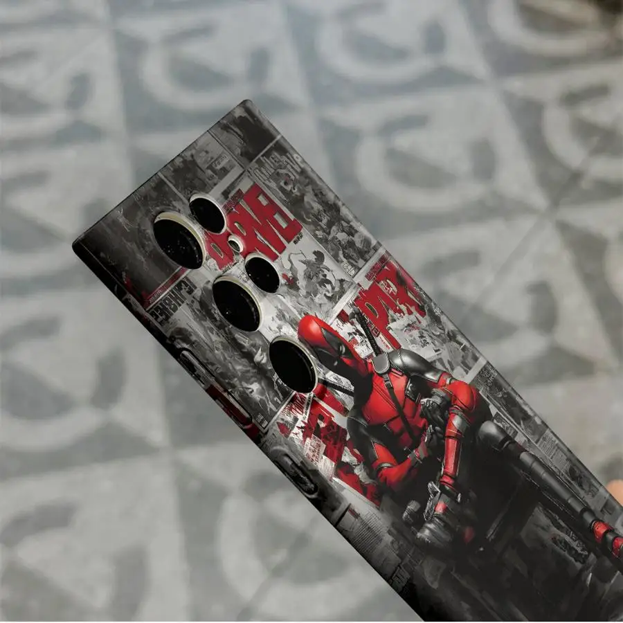 Funda para Samsung Galaxy S24 Plus S21 Note 20 S23 FE S25 + S25 Ultra S20 S24 + S22 funda dura para teléfono Marvel periódico Deadpool