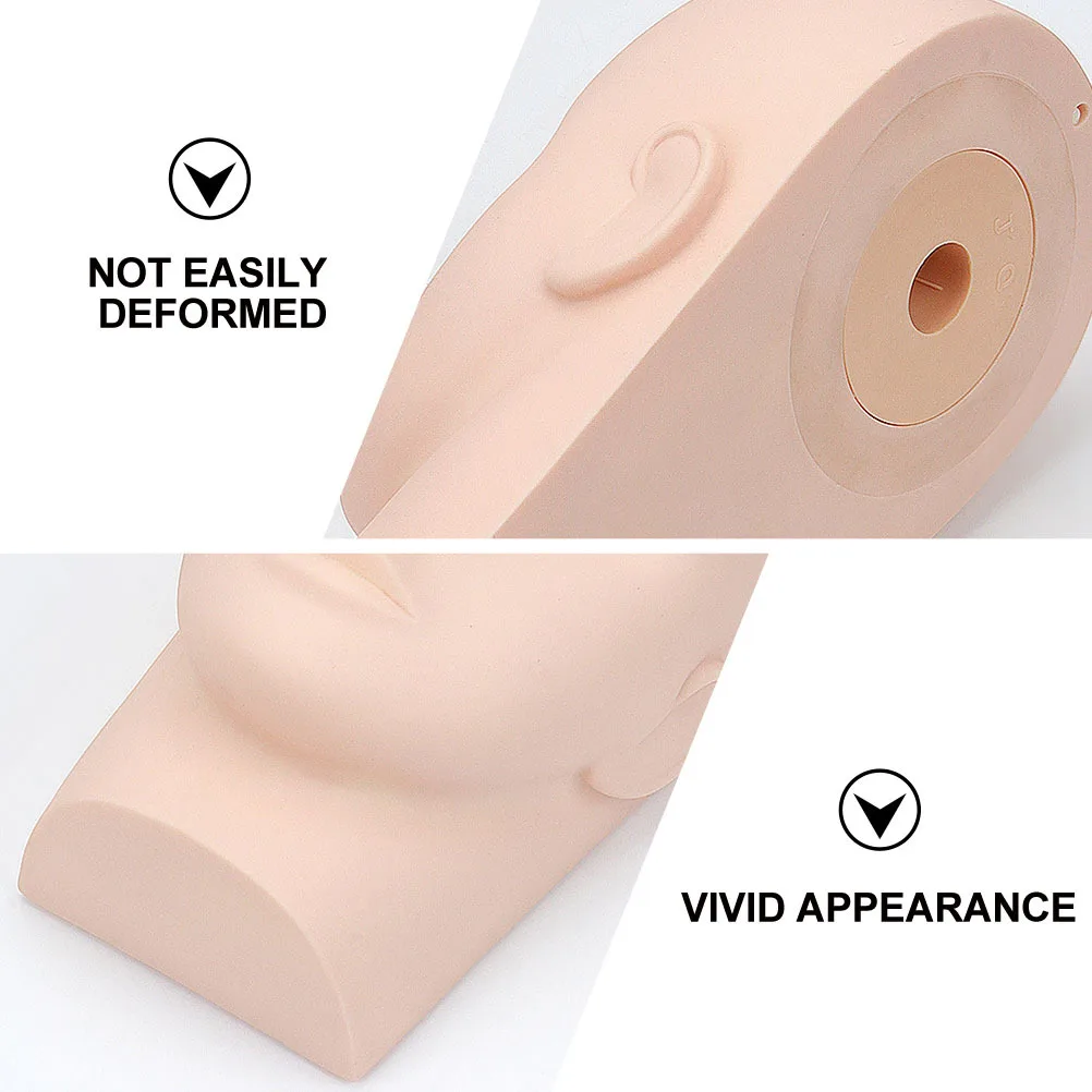

Eyelash Extension Mannequin Head Silicone Makeup Practice Training Tool Smooth Realistic Touch Elastic Stain Resistant