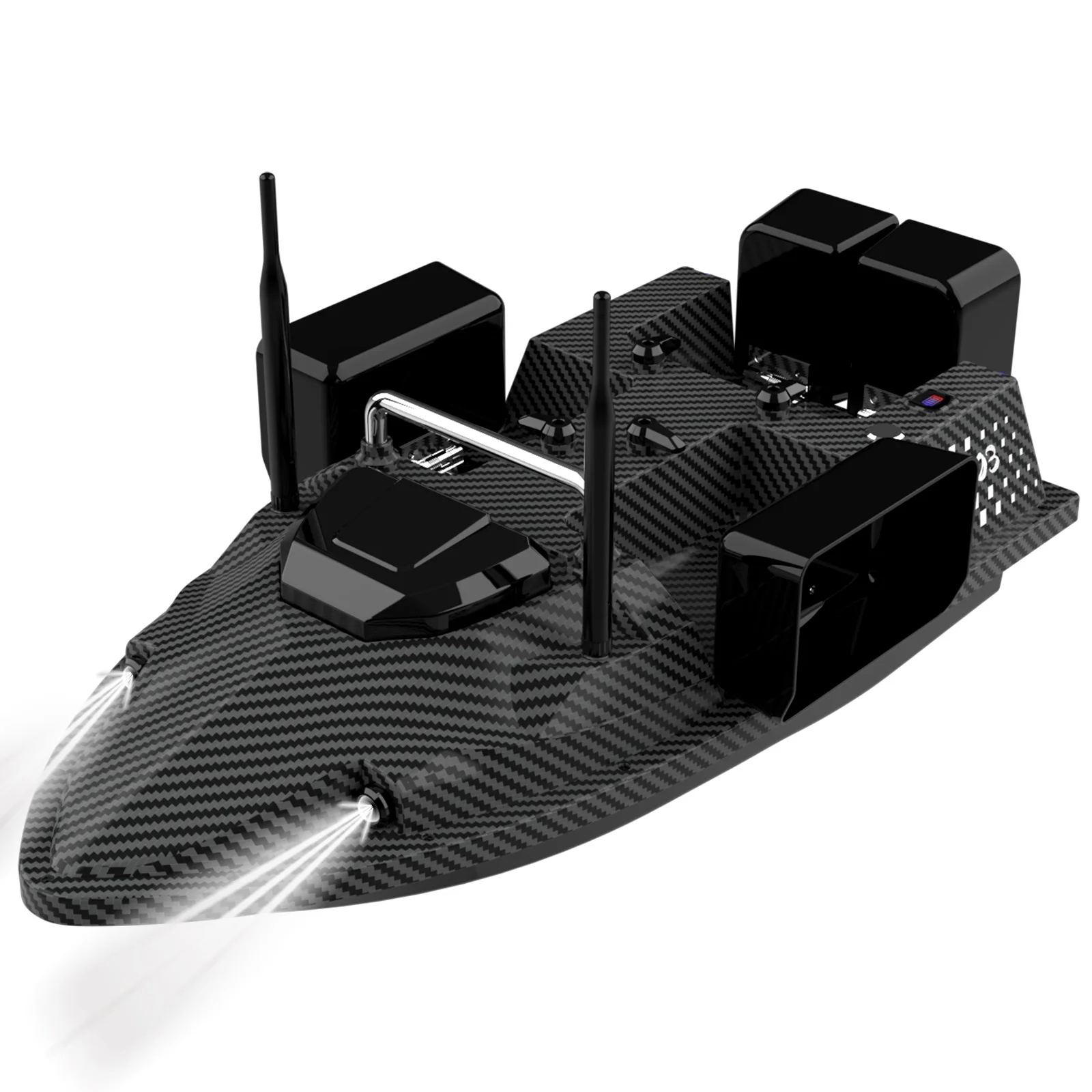 500m RC Carp Fishing Bait Boat 3kg Load Capacity 4 Hoppers Built-in Sonar Fish Finder Professional Baiting Vessel Gear Tool