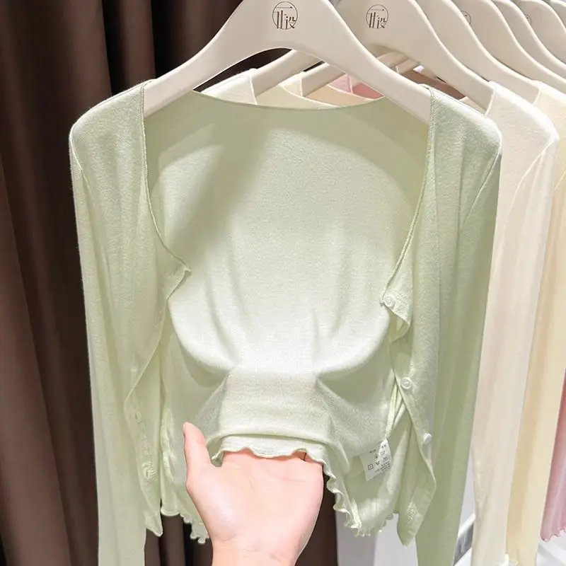 

plus Size Modal Sun Protection Shirt Women's Fashion Thin Ice Silk Skin Clothes Outerwear Air Conditioner Cover Short Jacket