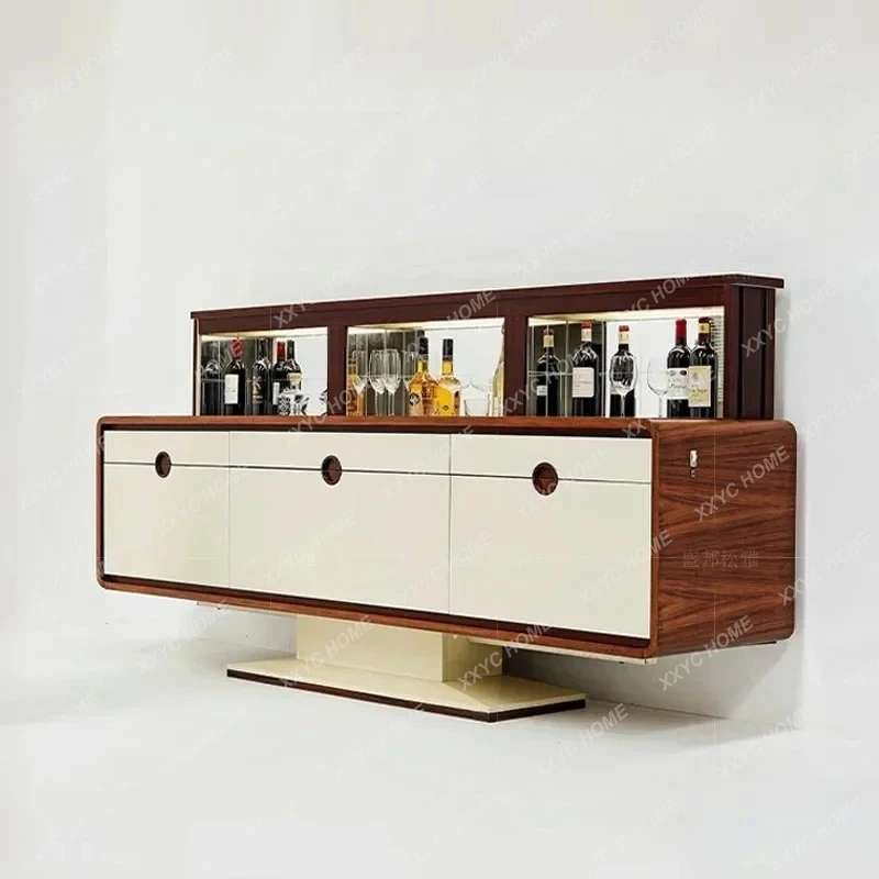 Light Luxury Electric Lifting Wine Cabinet Household Creative Lighting Glass Display Cabinet Solid Wood Locker