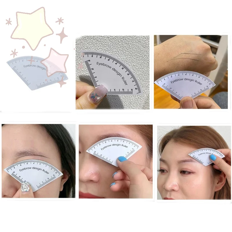 Fast Drawing Eyebrow Shaping Ruler Microblading Mapping Tool Permanent Makeup Stencil Guide Reusable Tattoo Brow Design Supplies