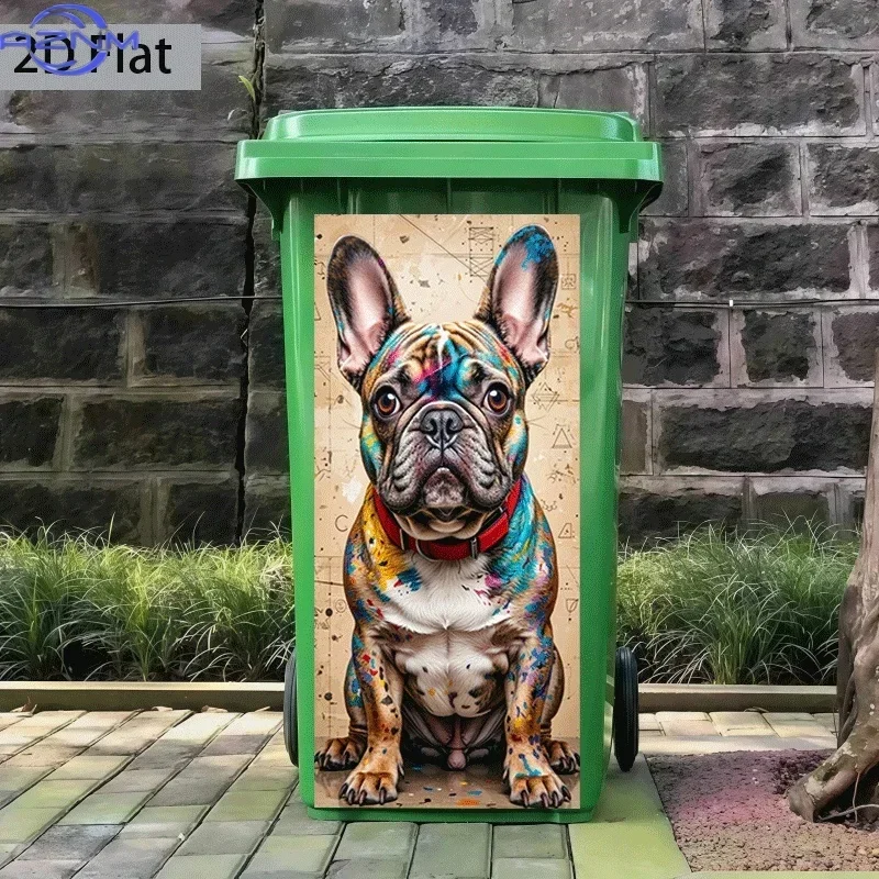 Stylish 2D Print Decor Decal Personalized Ornament for Indoor Household Waste Bin