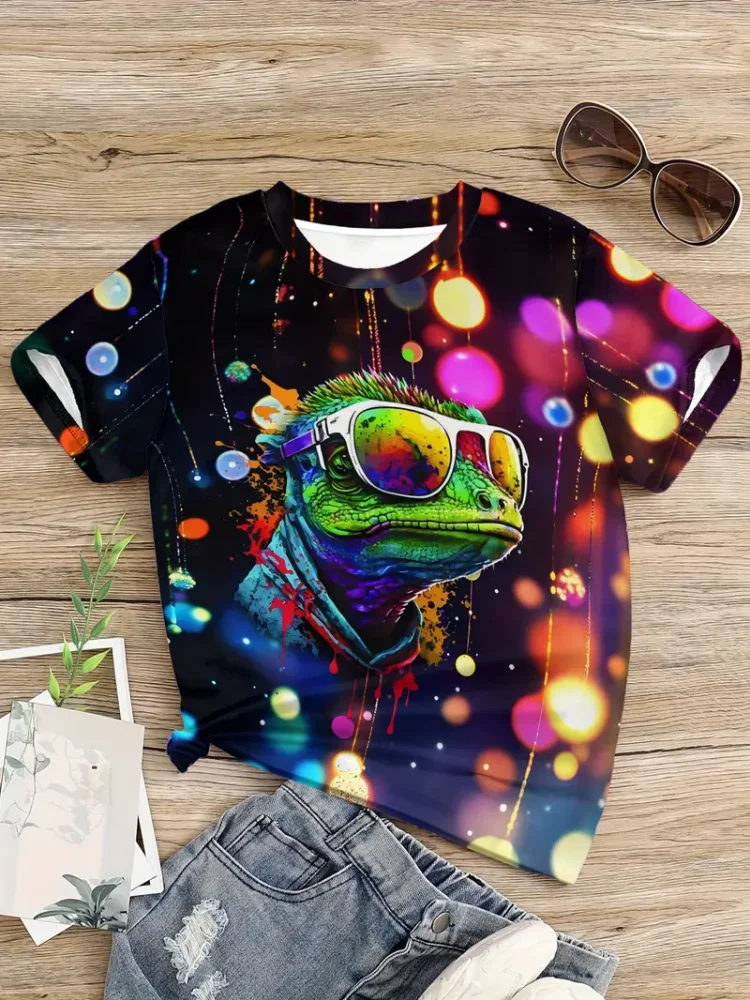 ملابس جرلي، ملابس علوية عصرية للأطفال الصغار، ملابس صيفية بأكمام قصيرة، تي شيرت لطيف للأولاد، ملابس برقبة دائرية، ملابس لطيفة للأولاد