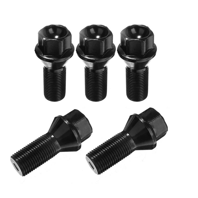 20Pcs M14 X 1.25 Black Wheel Locking Lug Bolt Nut Steel 36136781151 For -BMW X3 X5 E70 E71 F20 F25 X5 X6