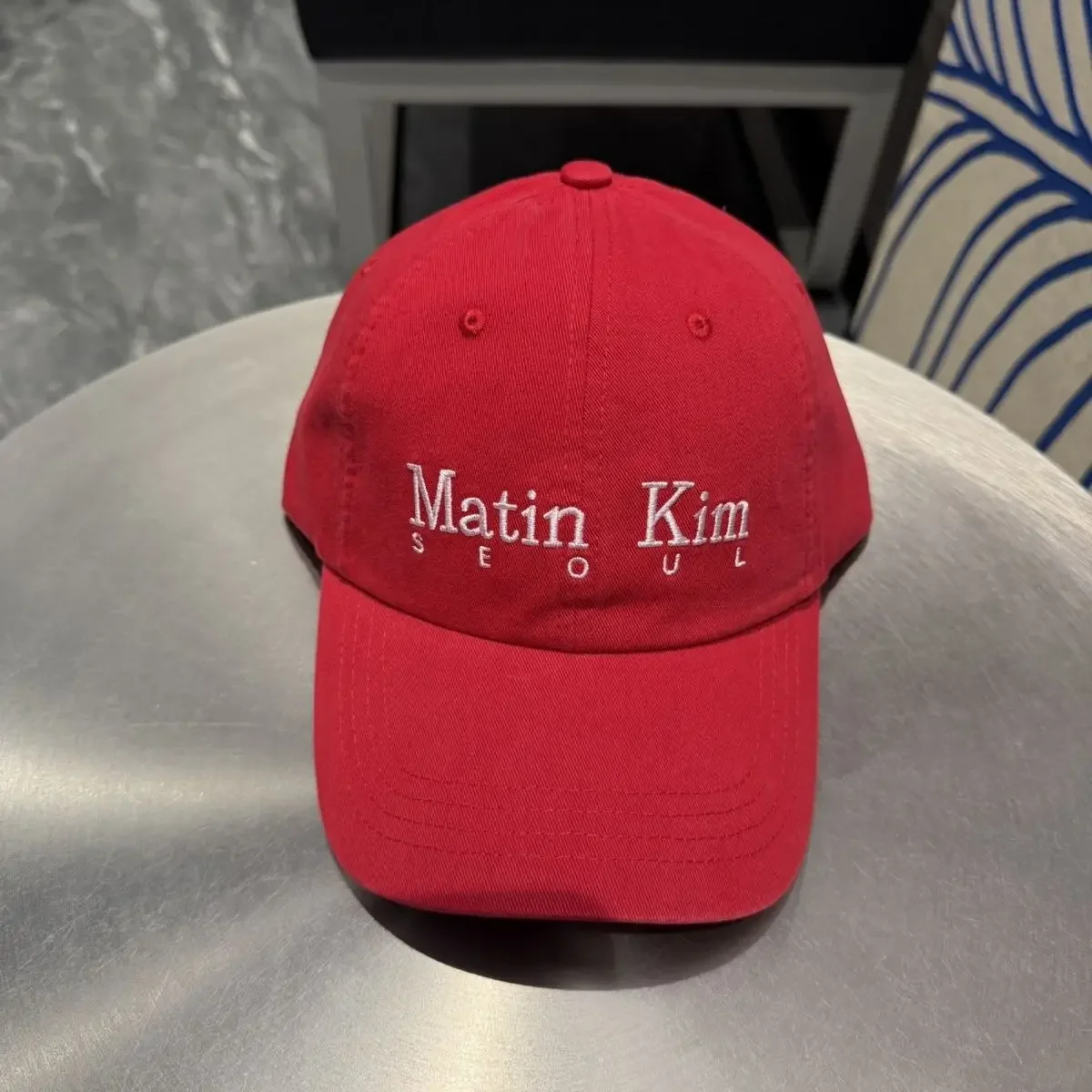 Matin Kim Wide Brim Ball Cap Embroidered Logo Ningning Style Unisex Couple Korean