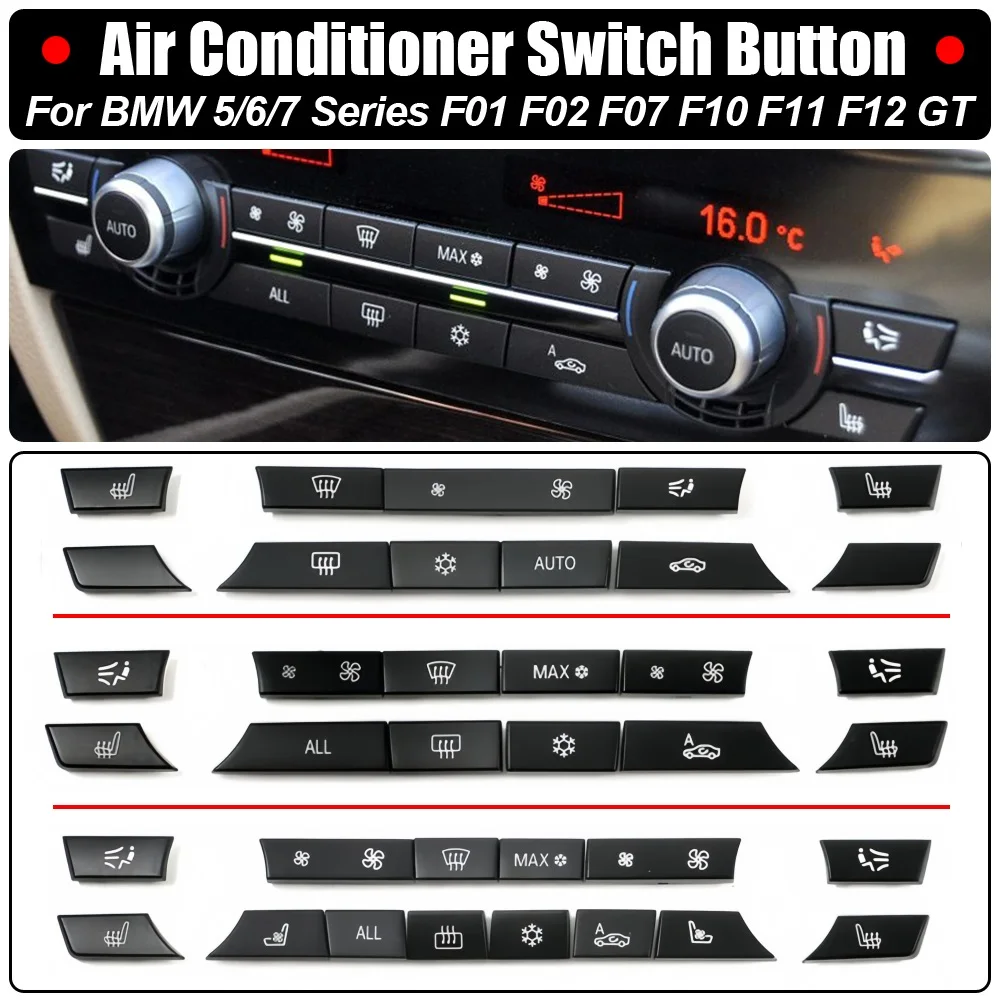 

A/C Heater Climate Air Conditioning Control Panel Fan Speed Button Cover for BMW 5/7 Series F07 GT/F10/F11 F01/F02 Car-styling