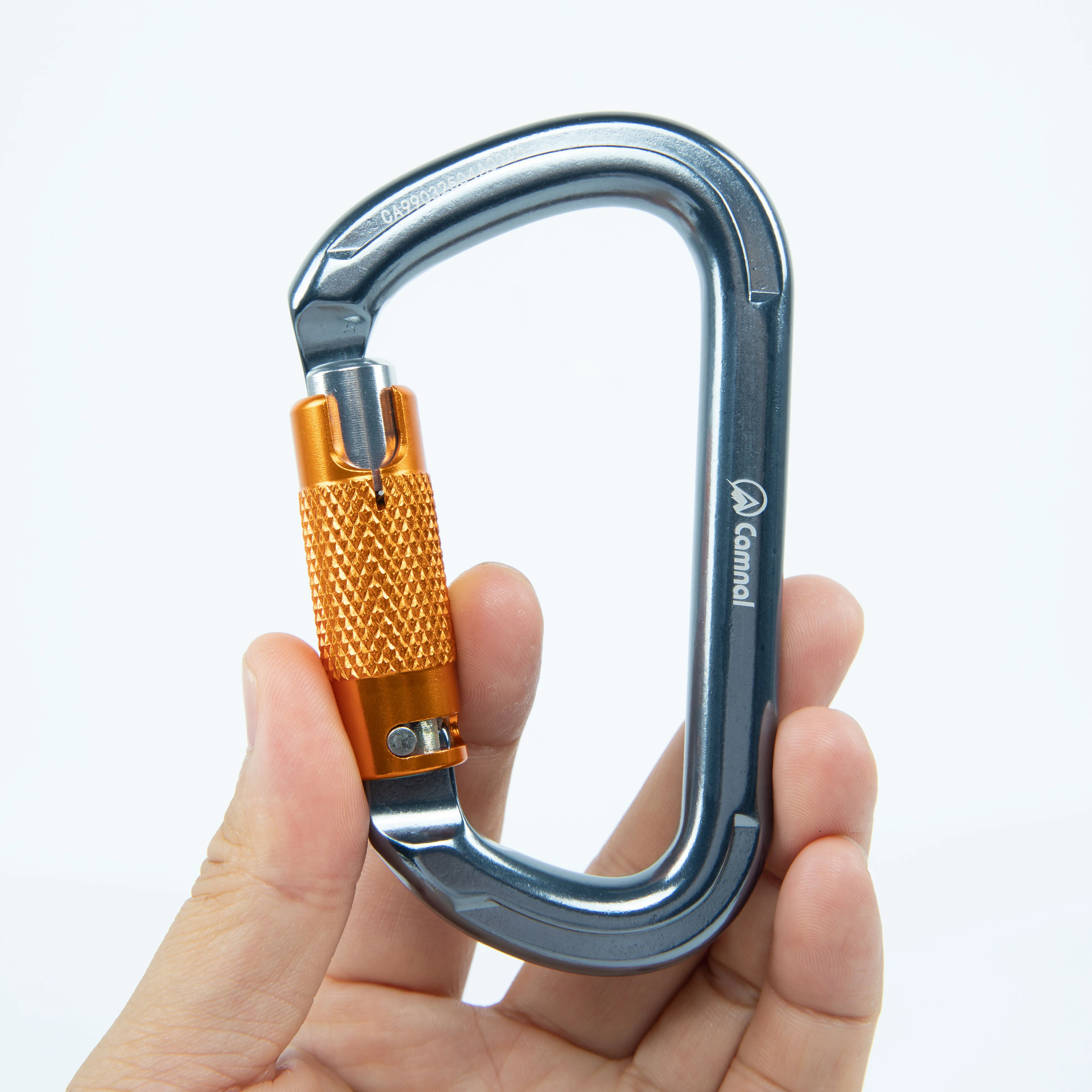 Camnal Heavy Duty 30KN Aluminum Double Lock D Shape Climbing Carabiner Hook Aerial Work CE Certified Model 9903 Custom Logo view 5