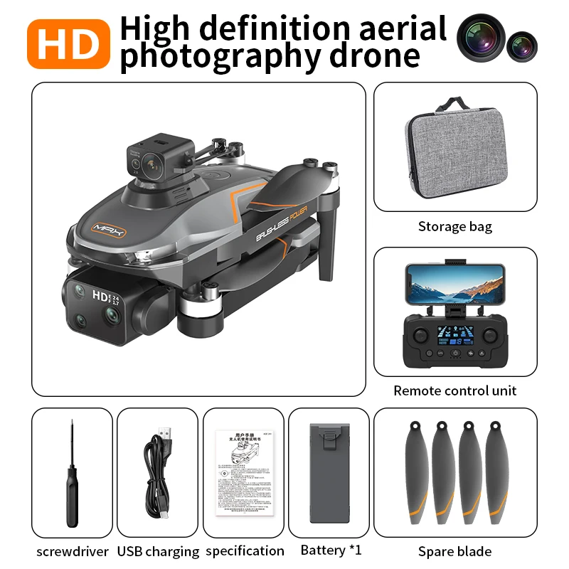 2024 New A22 Brushless Drone Professional HD 1018P Camera Drones Aerial Photography GPS Return Obstacle Avoidance Dron 2000M