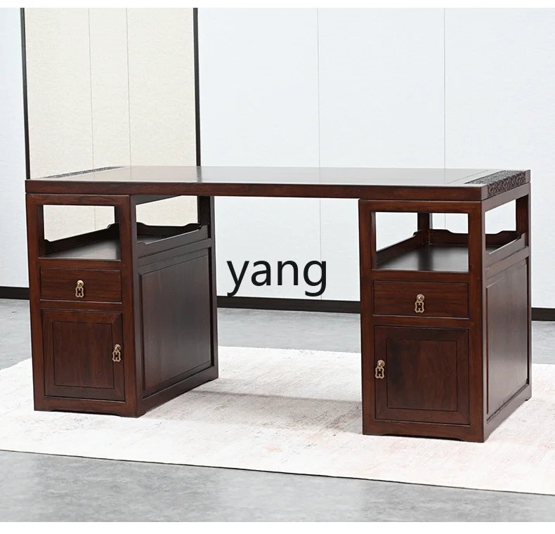 TGF مكتب صيني جميع الخشب الصلب مكتب المنزل العتيقة بسيطة الخط الجدول سجل صورة القضية