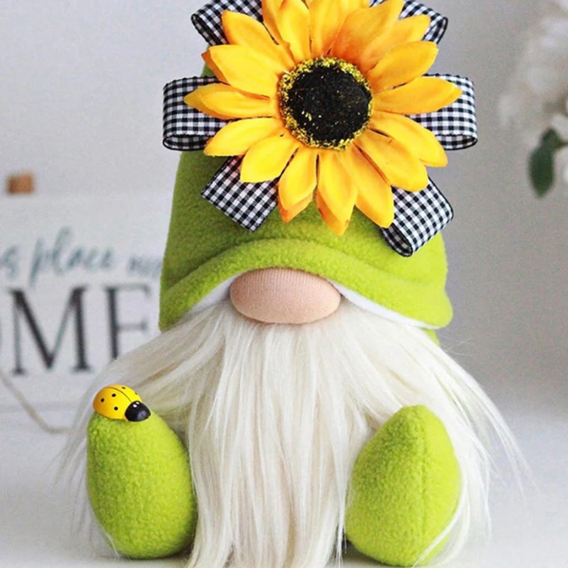 Sunflower Bumble Bee Striped Gnome Scandinavian Tomte Nisse Swedish Honey Bee Elfs Home Decorative Plush Doll Figurines