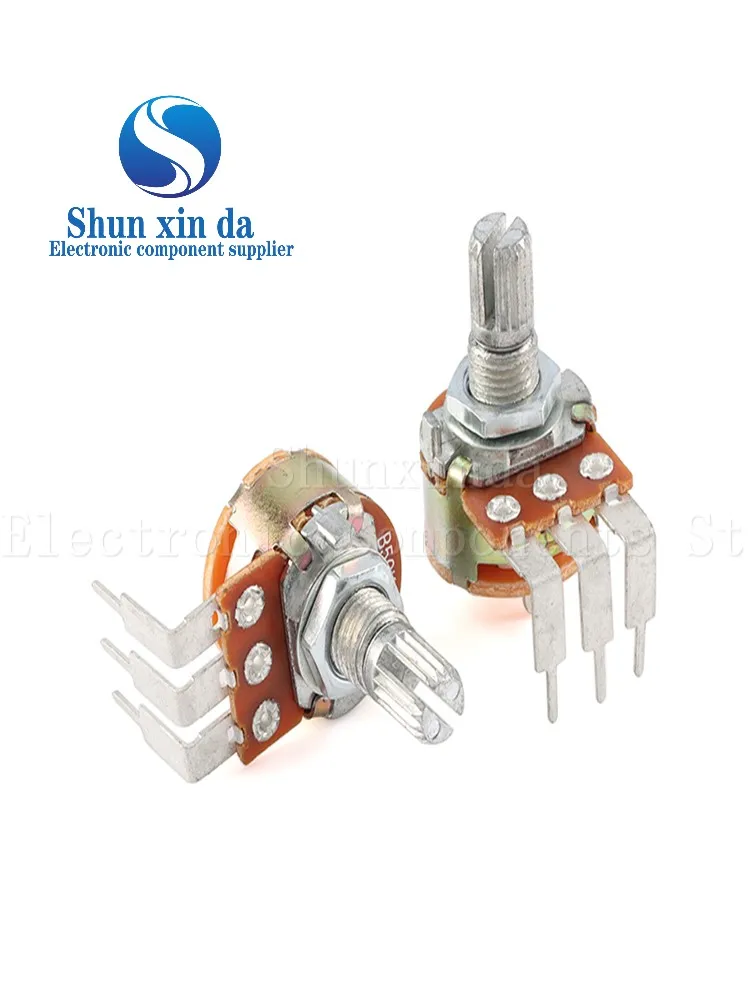 5PCS WH148 3P 6pin 5K 10K 50K Linear Potentiometer B1K B2K B5K B10K  L15mm Shaft With Nuts And Washers B20K B50K B100K B500K B1M