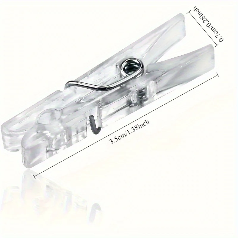 Mini 50pcs Klip Foto Plastik Transparan dengan Pegas Logam - Klip Gantung Serbaguna untuk Proyek DIY, Handuk, dan Dekorasi Rumah